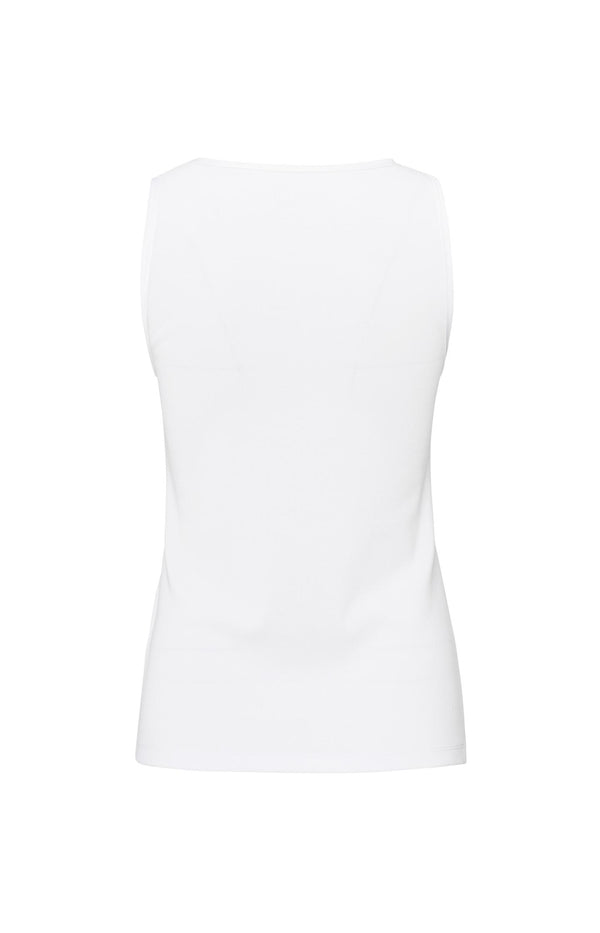 Yaya Geribde Singlet Met Glanzende Randjes Pure White