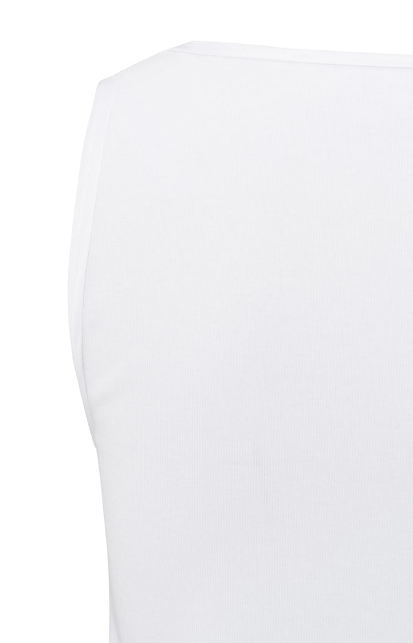 Yaya Geribde Singlet Met Glanzende Randjes Pure White