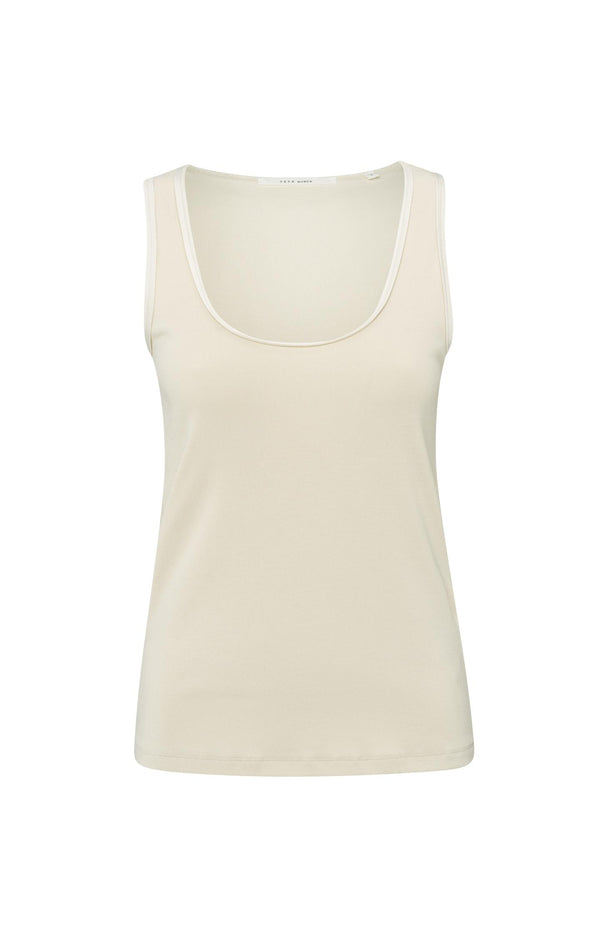 yaya Geribde singlet met glanzende randjes Summer Sand