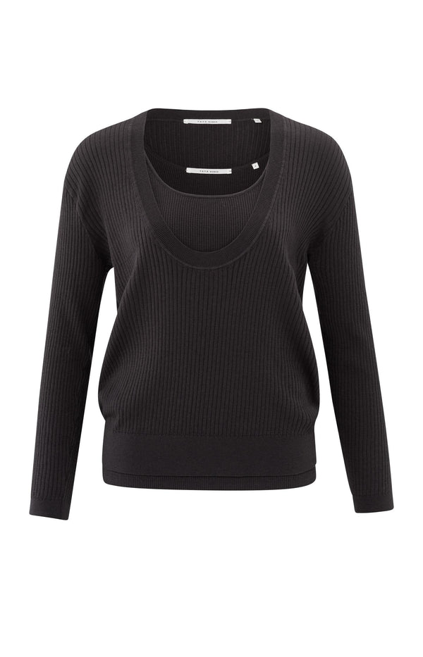 Yaya Geribde Sweater Met Tanktop En Losse Pasvorm Phantom