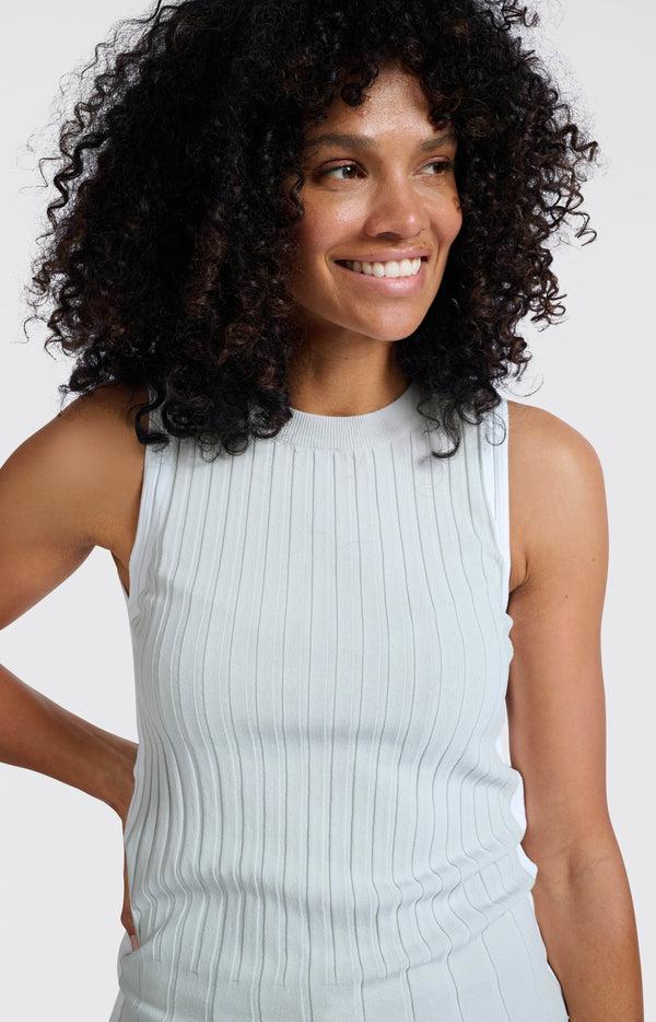 Yaya Geribde Tanktop Met Contrasterende Details Grey Melange