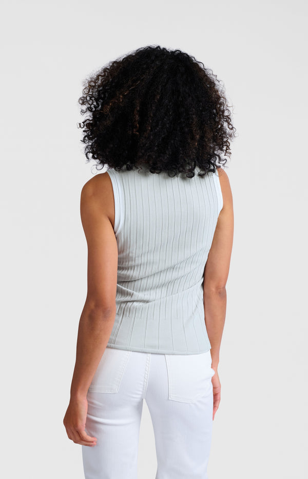 Yaya Geribde Tanktop Met Contrasterende Details Grey Melange