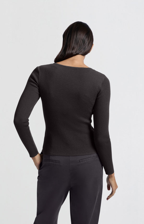 Yaya Geribde Top Met Knoopsluiting En Faux-laag Phantom Dessin