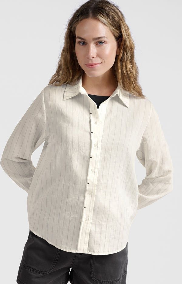 Yaya Gestreepte Blouse Met Plooidetail En Normale Pasvorm Summer Sand Dessin