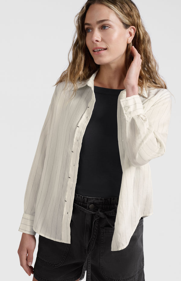 Yaya Gestreepte Blouse Met Plooidetail En Normale Pasvorm Summer Sand Dessin