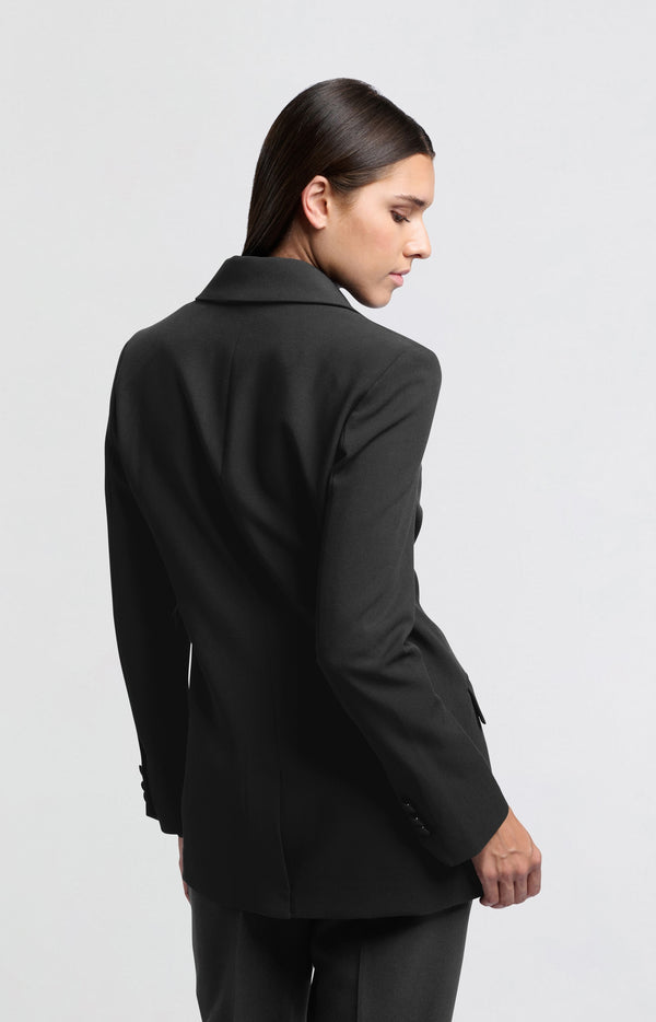 Yaya Getailleerde Blazer Met Asymmetrische Sluiting En Zakken Black