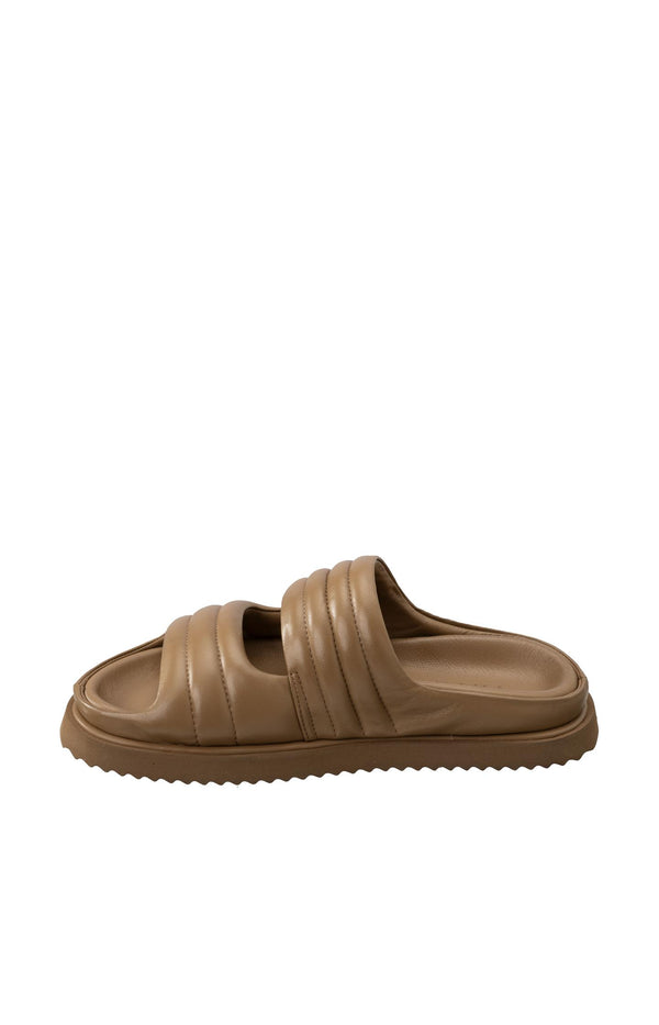 Yaya Gewatteerde Sandalen Met Brede Banden Chipmunk Brown