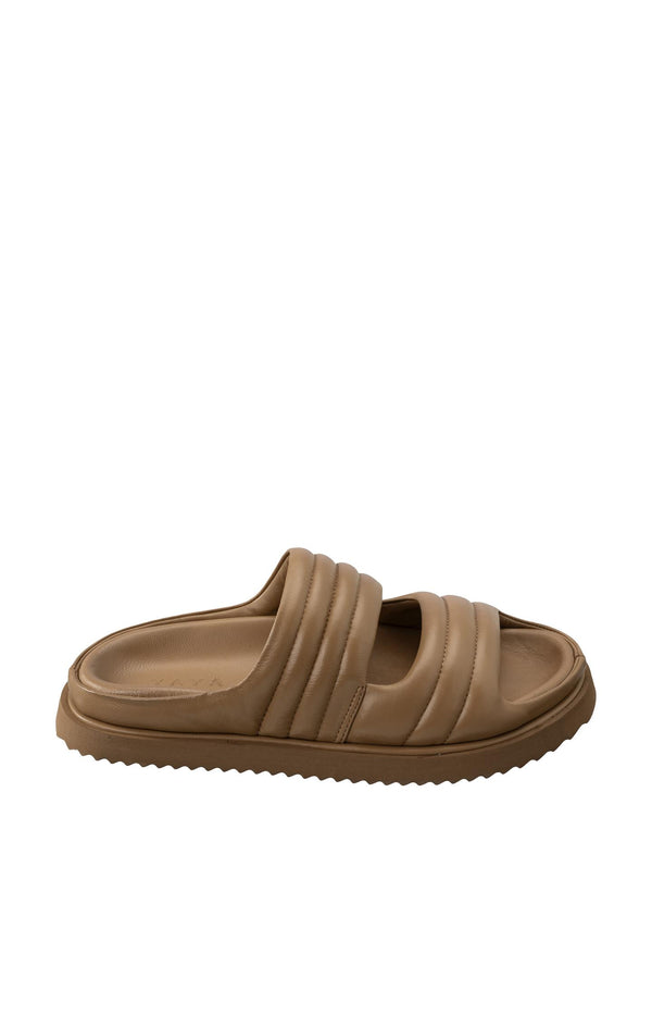 Yaya Gewatteerde Sandalen Met Brede Banden Chipmunk Brown
