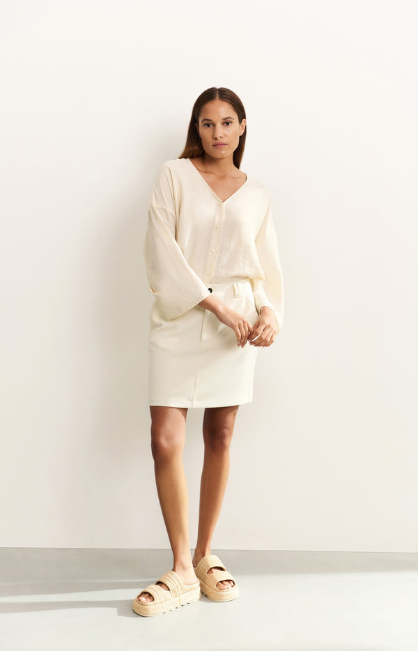 yaya Geweven mini-rok met zakken Summer Sand Melange