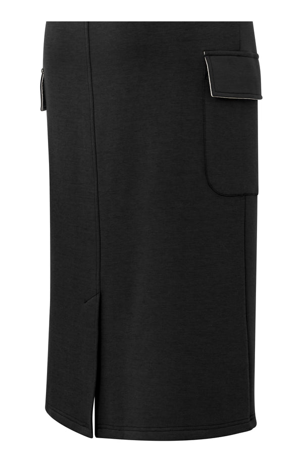 Yaya Jersey Midi Cargo-rok Met Elastische Taille Phantom