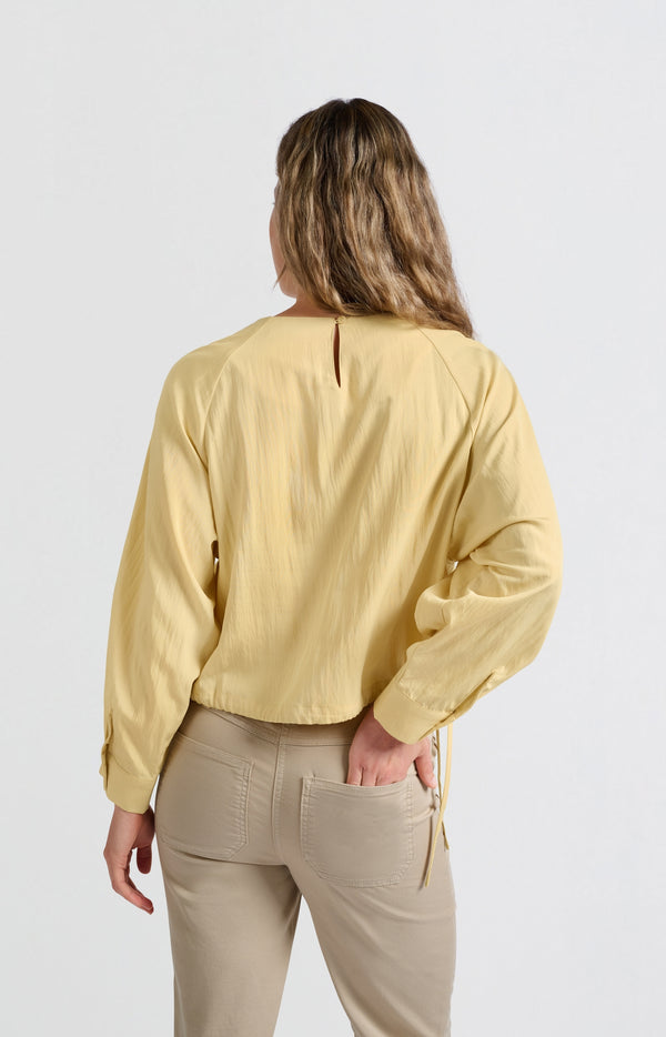 Yaya Lange Mouwentop Met Trekkoord En Losse Pasvorm Moonstone Yellow