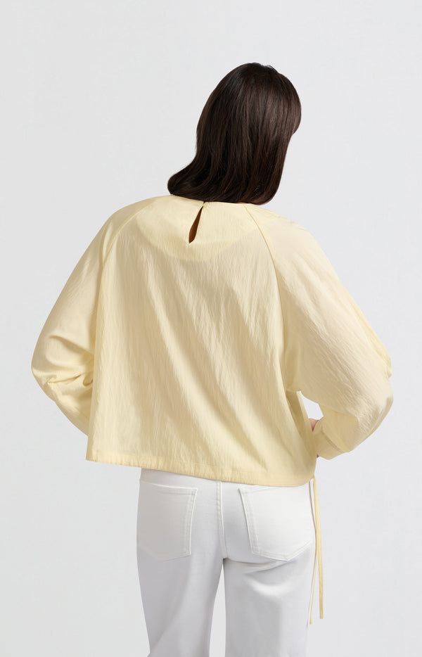 Yaya Lange Mouwentop Met Trekkoord En Losse Pasvorm Soft Off White