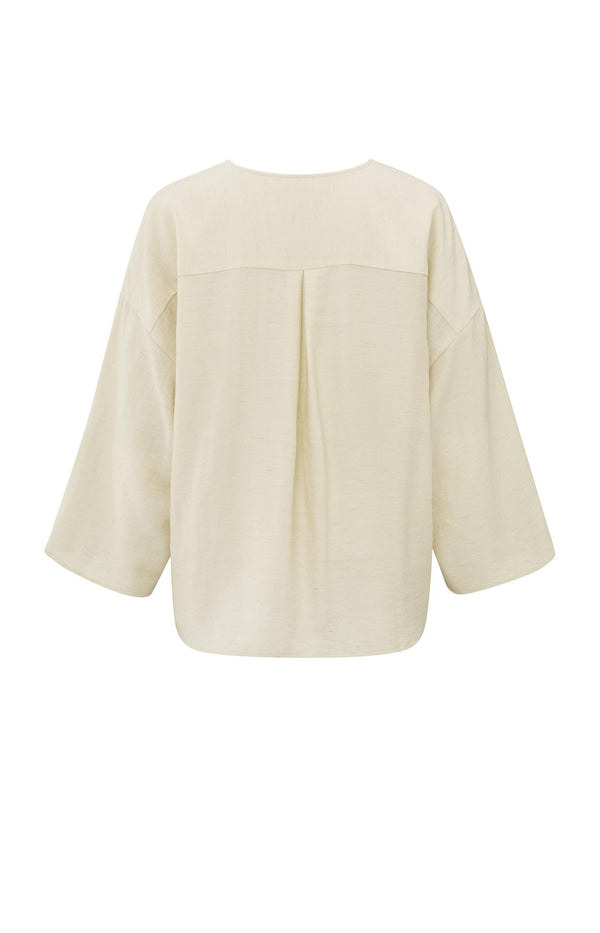 Yaya Luchtige Blouse Met V-hals En Losse Pasvorm Summer Sand