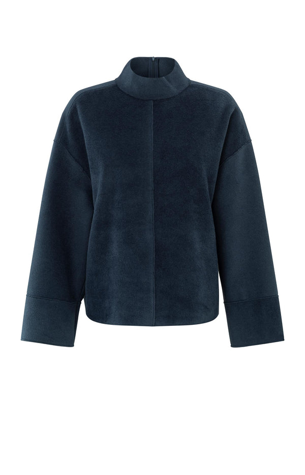 Yaya Oversized Donkerblauwe Sweatshirt Met Hoge Hals Outer Space Blue