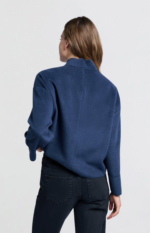 Yaya Oversized Donkerblauwe Sweatshirt Met Hoge Hals Outer Space Blue