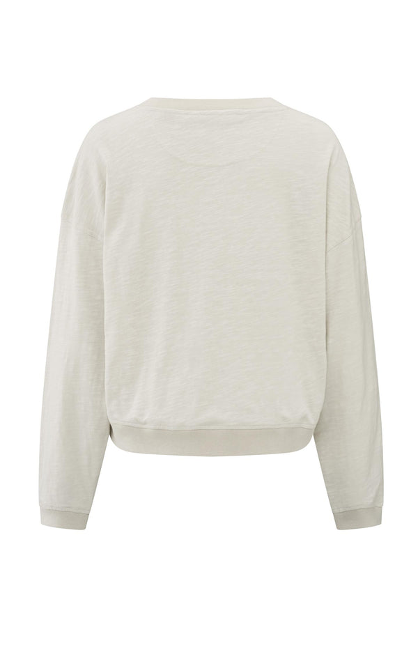 Yaya Oversized Sweatshirt Van Gemêleerde Stof Met Lange Mouwen Soft Grey