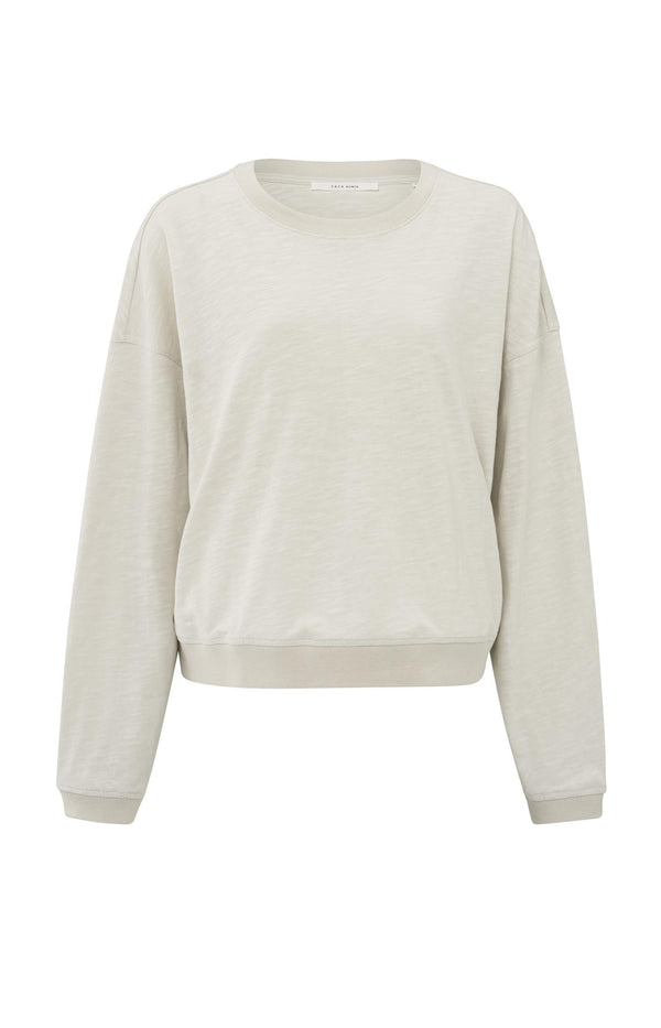 yaya Oversized sweatshirt van gemêleerde stof met lange mouwen Soft Grey