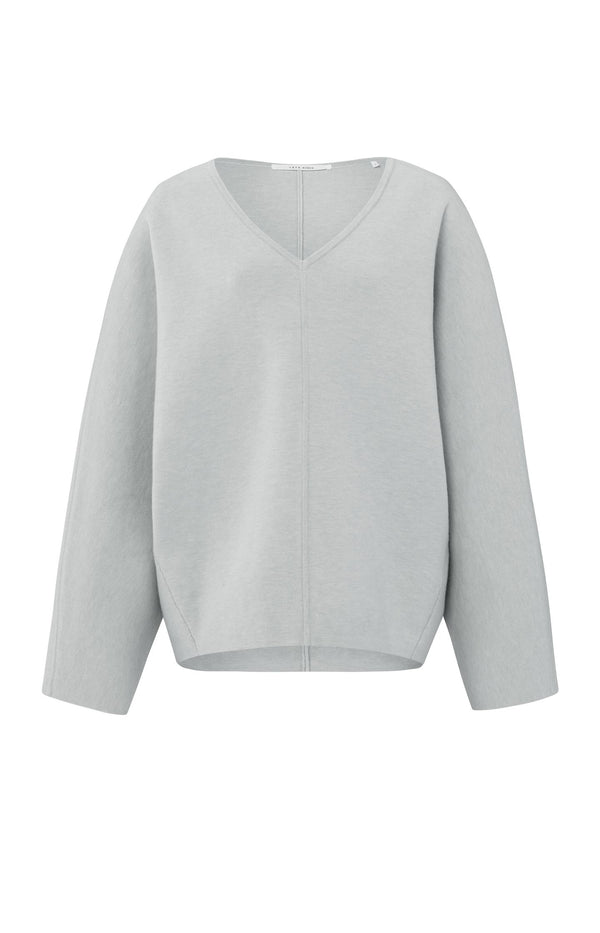 Yaya Oversized Trui Met V-hals En Lange Mouwen Harbor Mist Grey