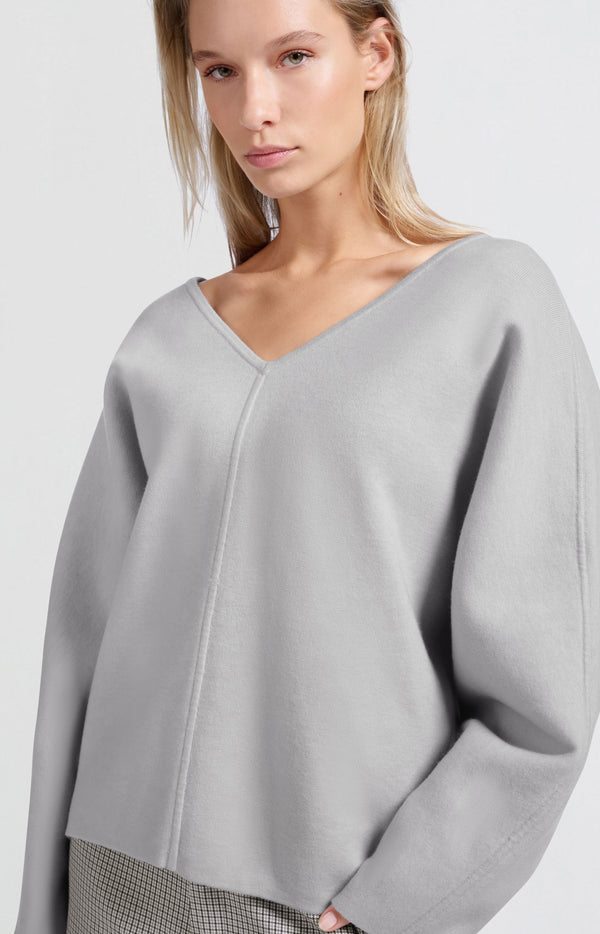 Yaya Oversized Trui Met V-hals En Lange Mouwen Harbor Mist Grey