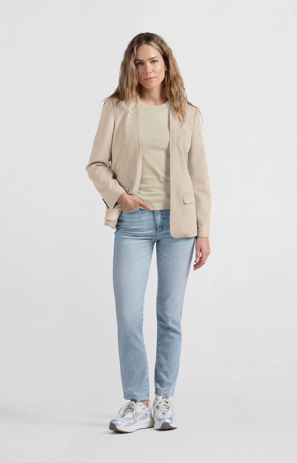 Yaya Rechte Jeans Met Overslagdetail Light Blue Denim
