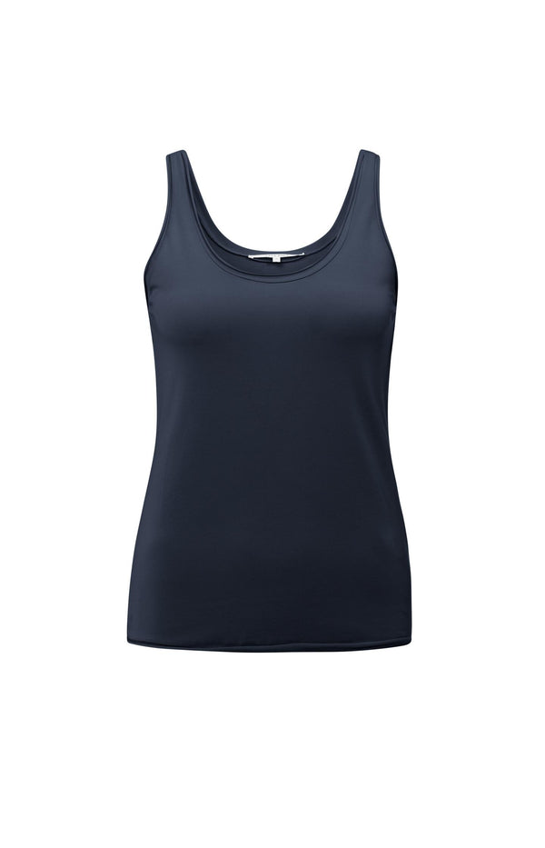 yaya Singlet met diepe ronde halslijn Total Eclipse Blue
