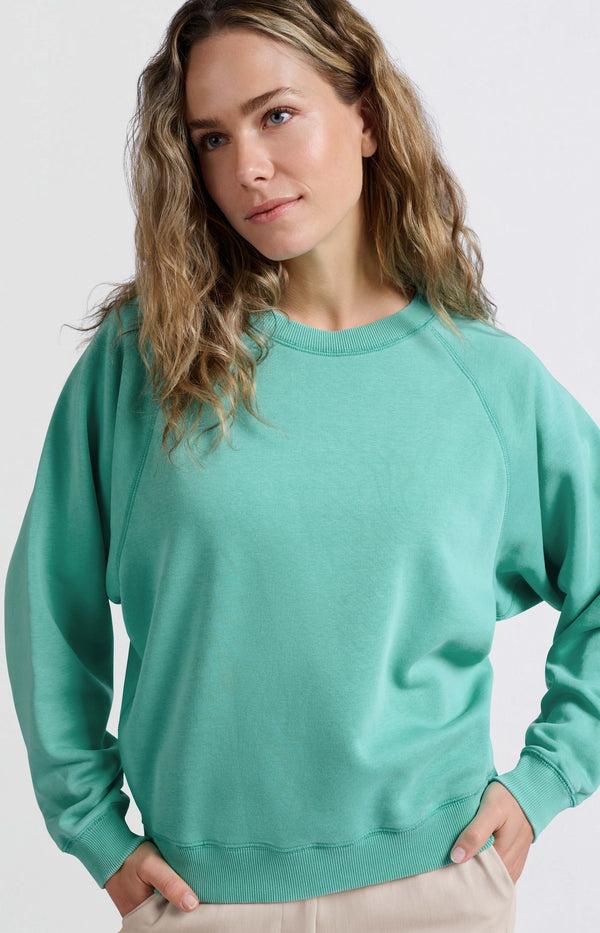 Yaya Sweater Met Ronde Hals En Raglanmouwen Pool Blue