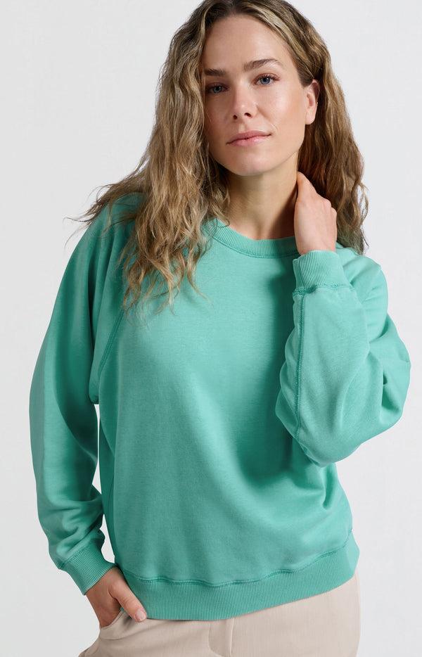 Yaya Sweater Met Ronde Hals En Raglanmouwen Pool Blue