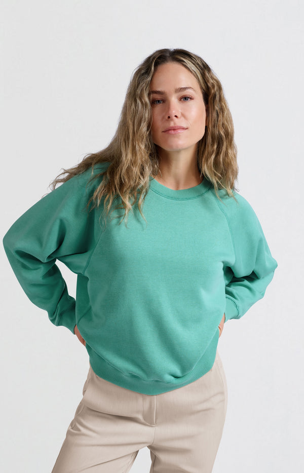 yaya Sweater met ronde hals en raglanmouwen Pool Blue