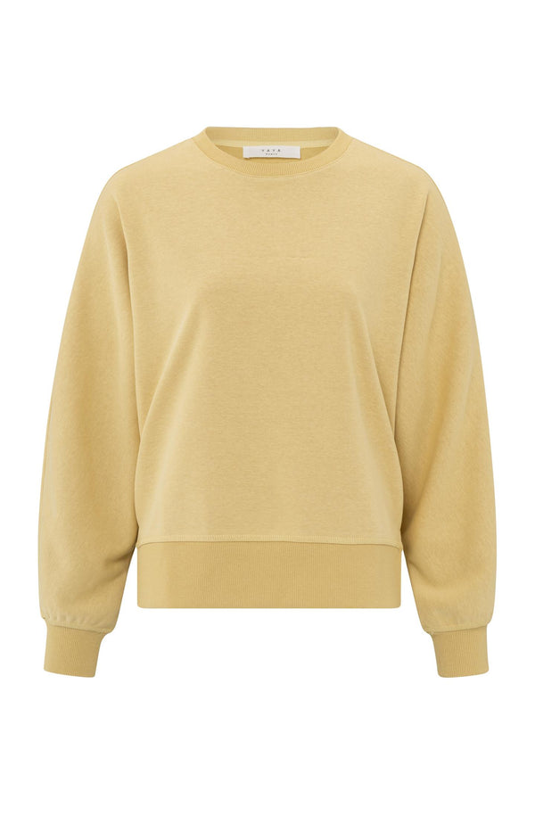 Yaya Sweatshirt Met Kleine Split En Losse Pasvorm Moonstone Yellow