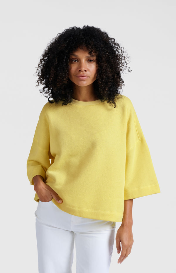 Yaya Sweatshirt Met Losse Pasvorm Lemon Grass Yellow