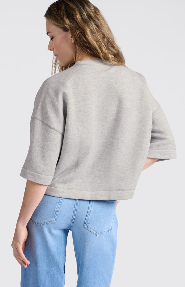 Yaya Sweatshirt Met Losse Pasvorm Soft Grey Melange