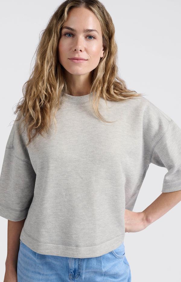 yaya Sweatshirt met losse pasvorm Soft Grey Melange