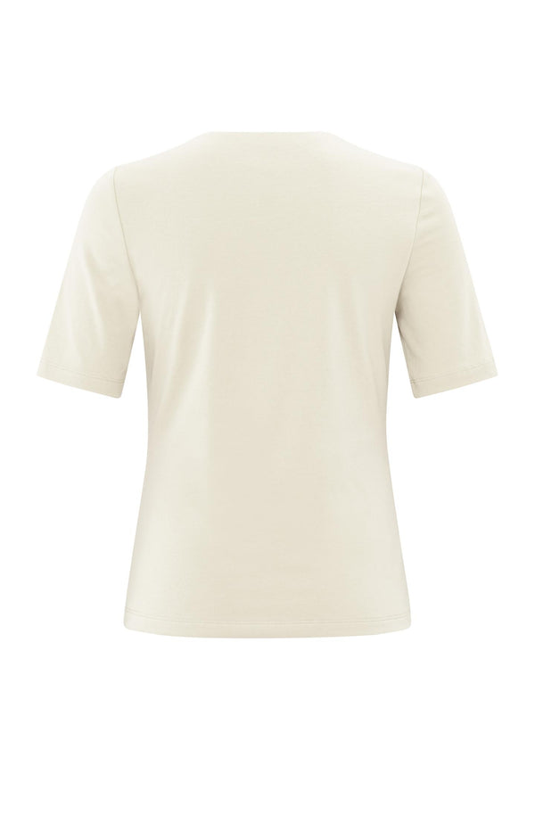 Yaya T-shirt Met Korte Mouwen En Vierkante Hals Off White
