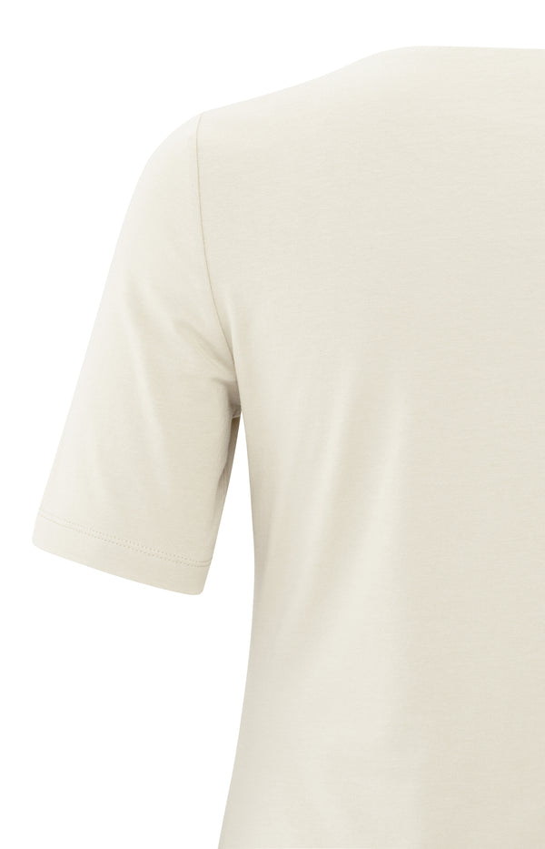 Yaya T-shirt Met Korte Mouwen En Vierkante Hals Off White