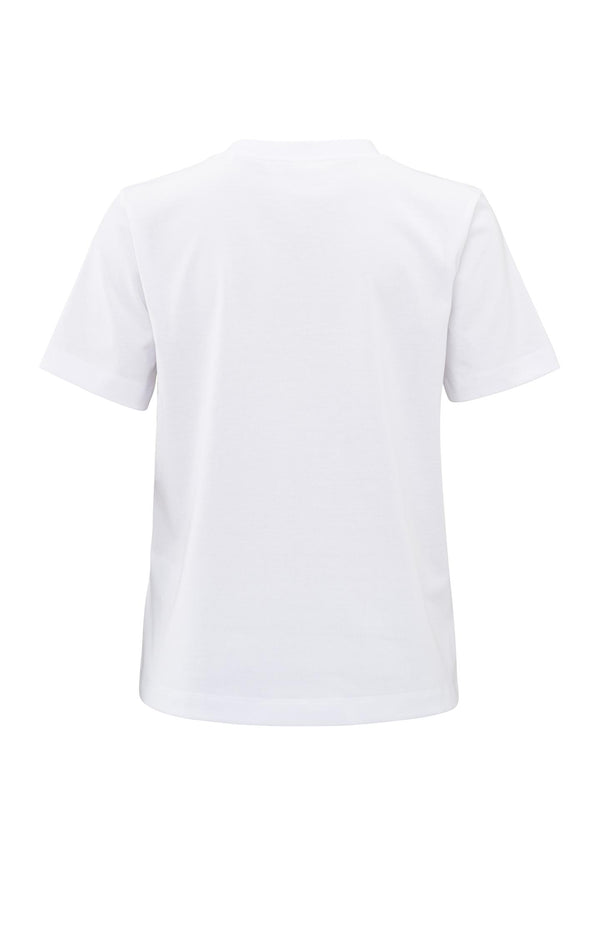 Yaya T-shirt Met Subtiele Tekstprint Soft Grey Dessin