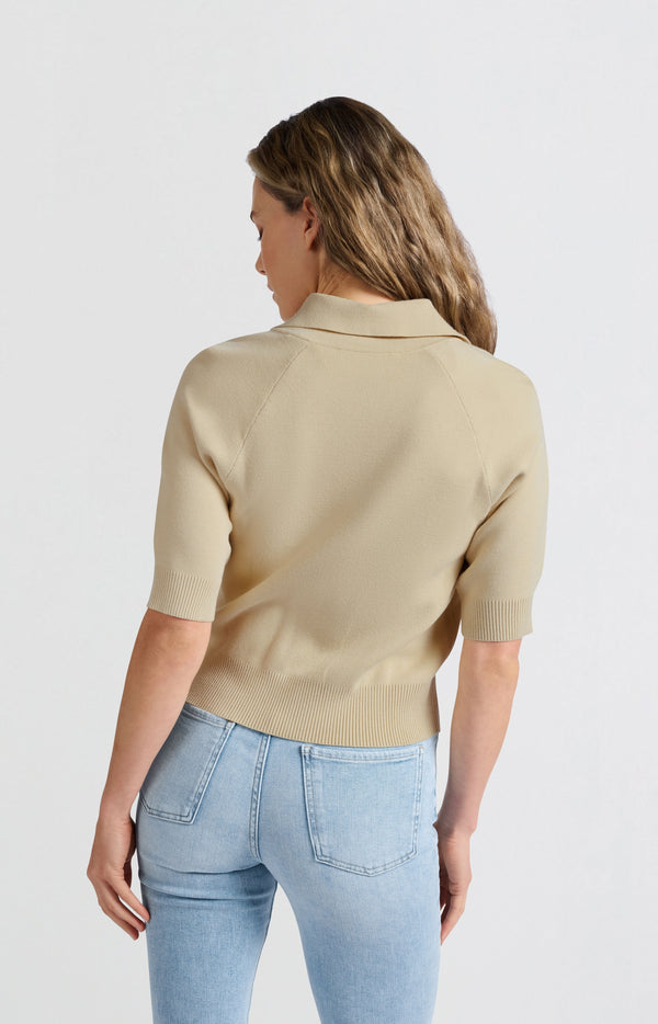 Yaya Vest Met Korte Mouwen En Ritssluiting Putty Beige