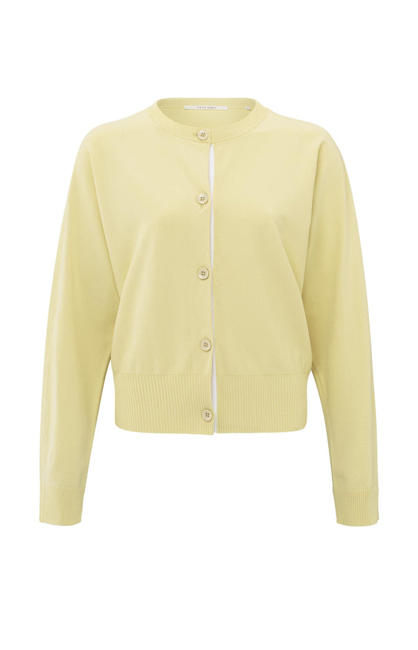 Yaya Vest Met Vleermuismouwen En Contrasterende Details Frozen Dew Sand Dessin