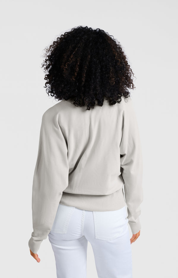 Yaya Vest Met Vleermuismouwen En Contrasterende Details Grey Melange