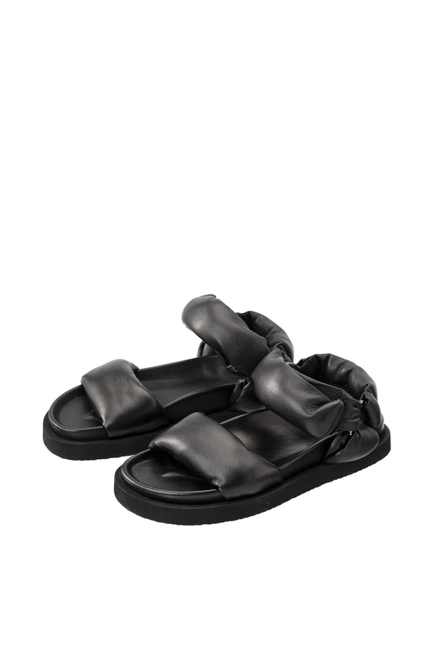Yaya Volumineuze Sandalen Met Gewatteerde Banden Washed Black