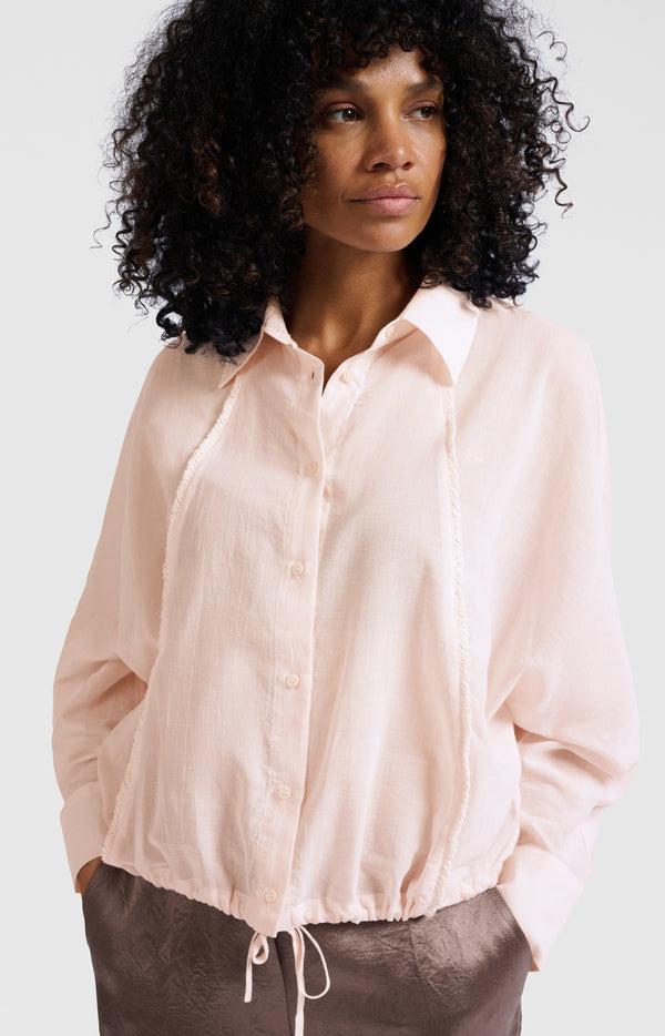 Yaya Blouse Met Subtiele Stikdetails Light Pink