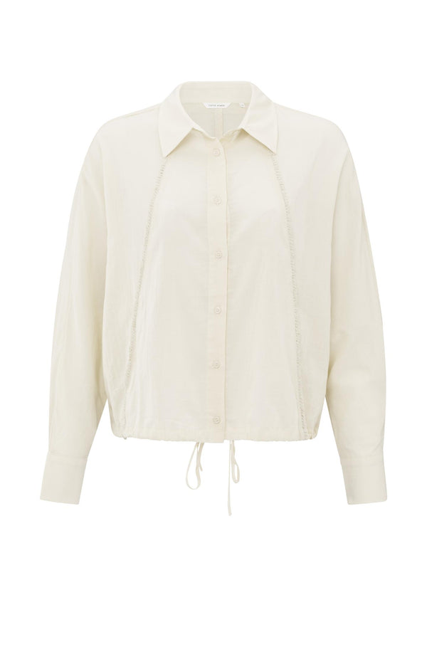 Yaya Blouse Met Subtiele Stikdetails Off White