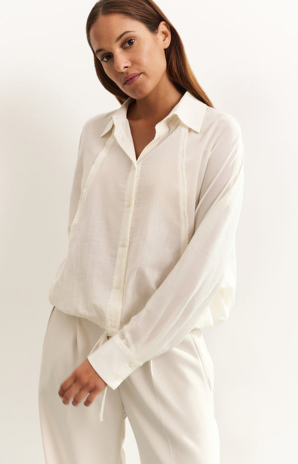 Yaya Blouse Met Subtiele Stikdetails Off White
