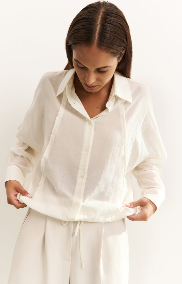 yaya Blouse met subtiele stikdetails Off White