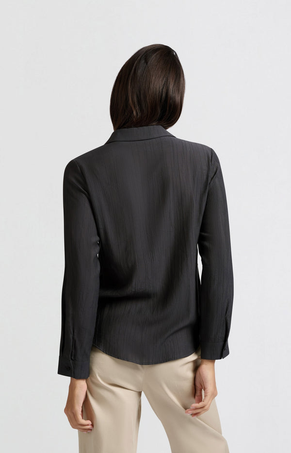 Yaya Blouse Met Textuur En Normale Pasvorm Phantom