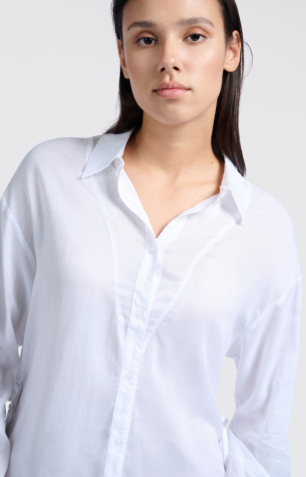 Yaya Blouse Met Verstelbare Striklinten Pure White