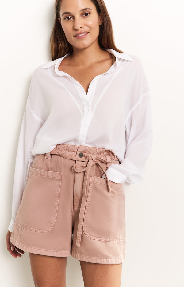 yaya Blouse met verstelbare striklinten Pure White