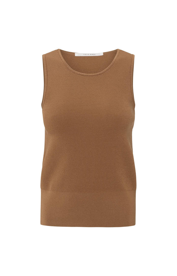 Yaya Geribde Aansluitende Tanktop Chipmunk Brown