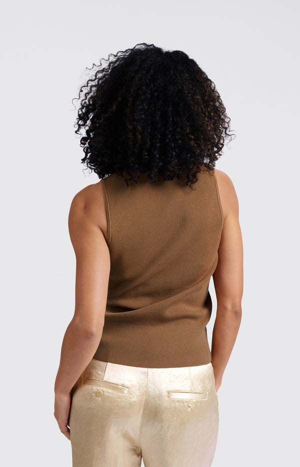 Yaya Geribde Aansluitende Tanktop Chipmunk Brown