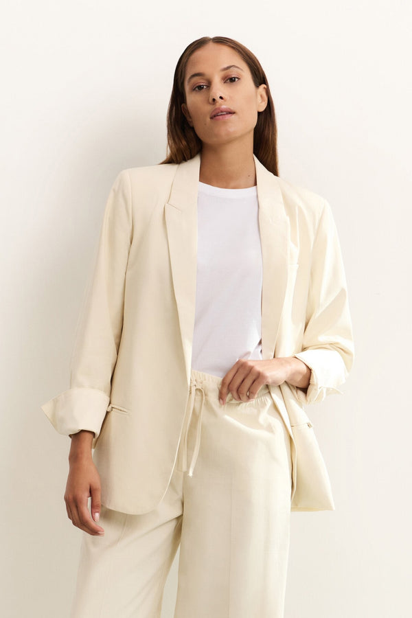 yaya Geweven blazer met zakdetails Summer Sand