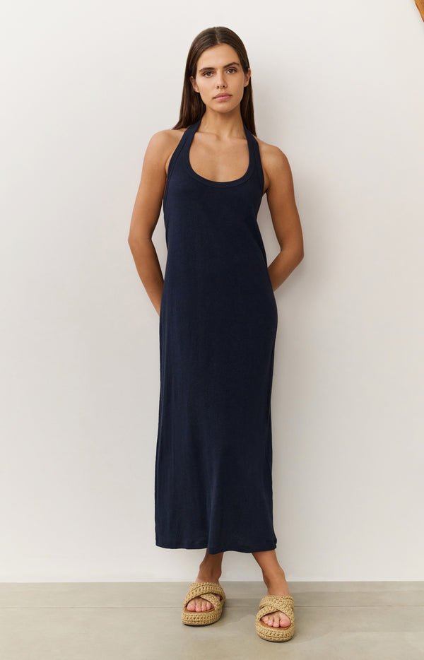 yaya Halterjurk met open rug Total Eclipse Blue